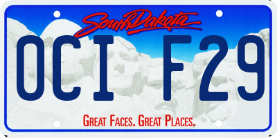 SD license plate 0CIF29