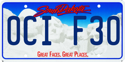 SD license plate 0CIF30