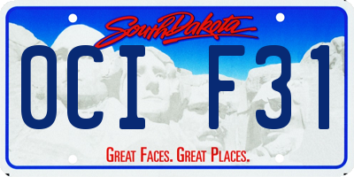 SD license plate 0CIF31