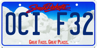SD license plate 0CIF32