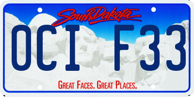 SD license plate 0CIF33