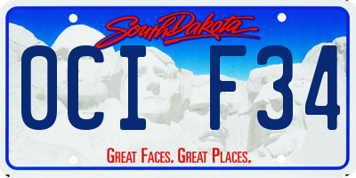 SD license plate 0CIF34