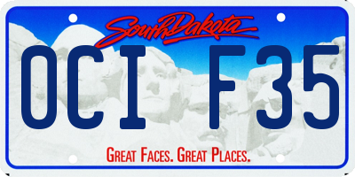 SD license plate 0CIF35