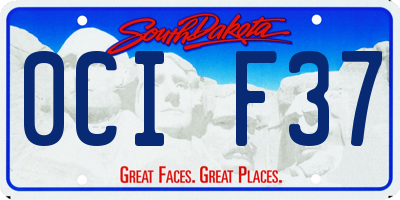 SD license plate 0CIF37