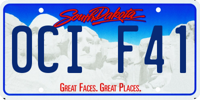SD license plate 0CIF41