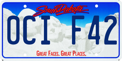 SD license plate 0CIF42
