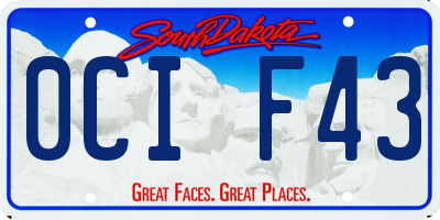 SD license plate 0CIF43