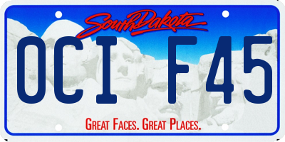 SD license plate 0CIF45