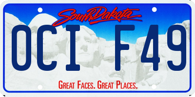SD license plate 0CIF49