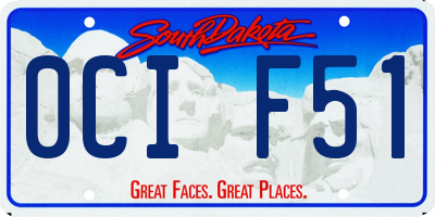 SD license plate 0CIF51