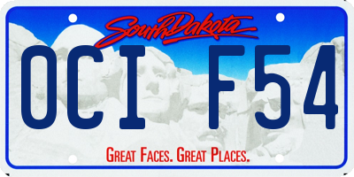 SD license plate 0CIF54