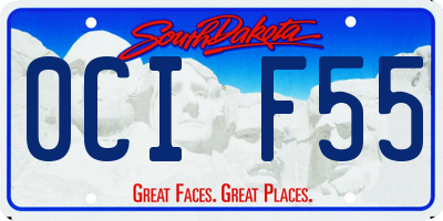 SD license plate 0CIF55