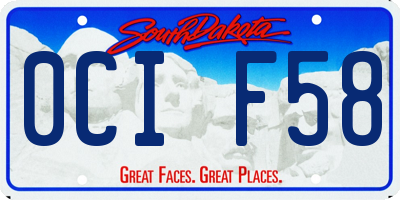 SD license plate 0CIF58