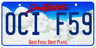 SD license plate 0CIF59