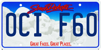 SD license plate 0CIF60