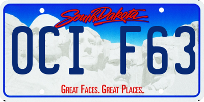 SD license plate 0CIF63