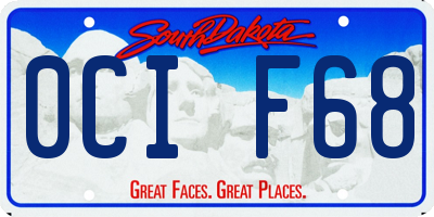 SD license plate 0CIF68