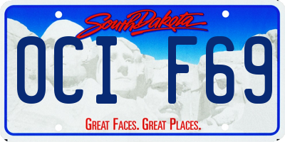 SD license plate 0CIF69