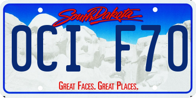 SD license plate 0CIF70