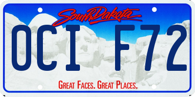 SD license plate 0CIF72