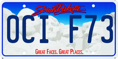SD license plate 0CIF73