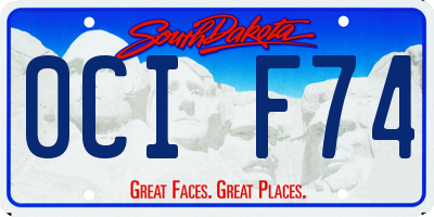 SD license plate 0CIF74