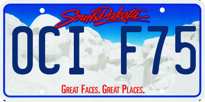 SD license plate 0CIF75