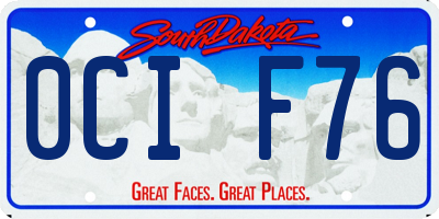 SD license plate 0CIF76