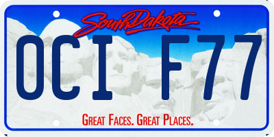 SD license plate 0CIF77