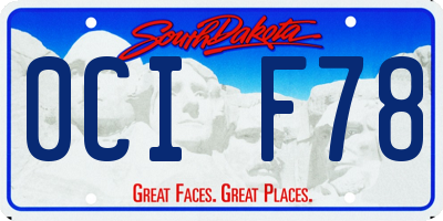 SD license plate 0CIF78