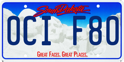 SD license plate 0CIF80