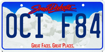SD license plate 0CIF84