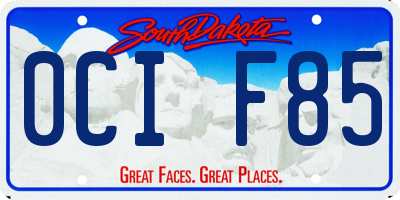 SD license plate 0CIF85