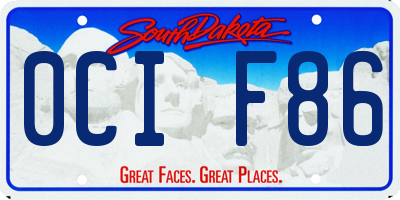 SD license plate 0CIF86