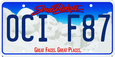 SD license plate 0CIF87