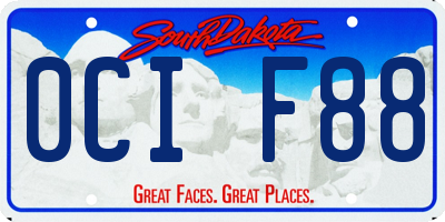 SD license plate 0CIF88