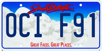 SD license plate 0CIF91