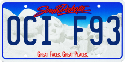 SD license plate 0CIF93