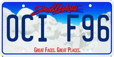 SD license plate 0CIF96