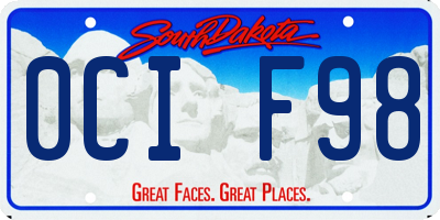 SD license plate 0CIF98