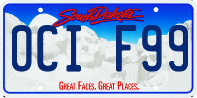 SD license plate 0CIF99