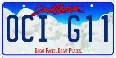 SD license plate 0CIG11