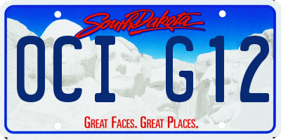 SD license plate 0CIG12