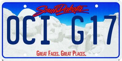 SD license plate 0CIG17
