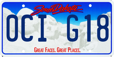 SD license plate 0CIG18