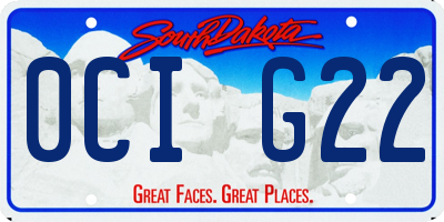 SD license plate 0CIG22