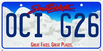 SD license plate 0CIG26