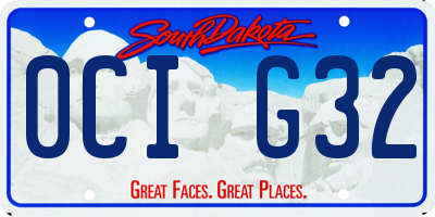 SD license plate 0CIG32