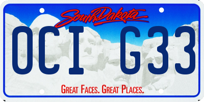 SD license plate 0CIG33