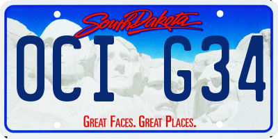 SD license plate 0CIG34
